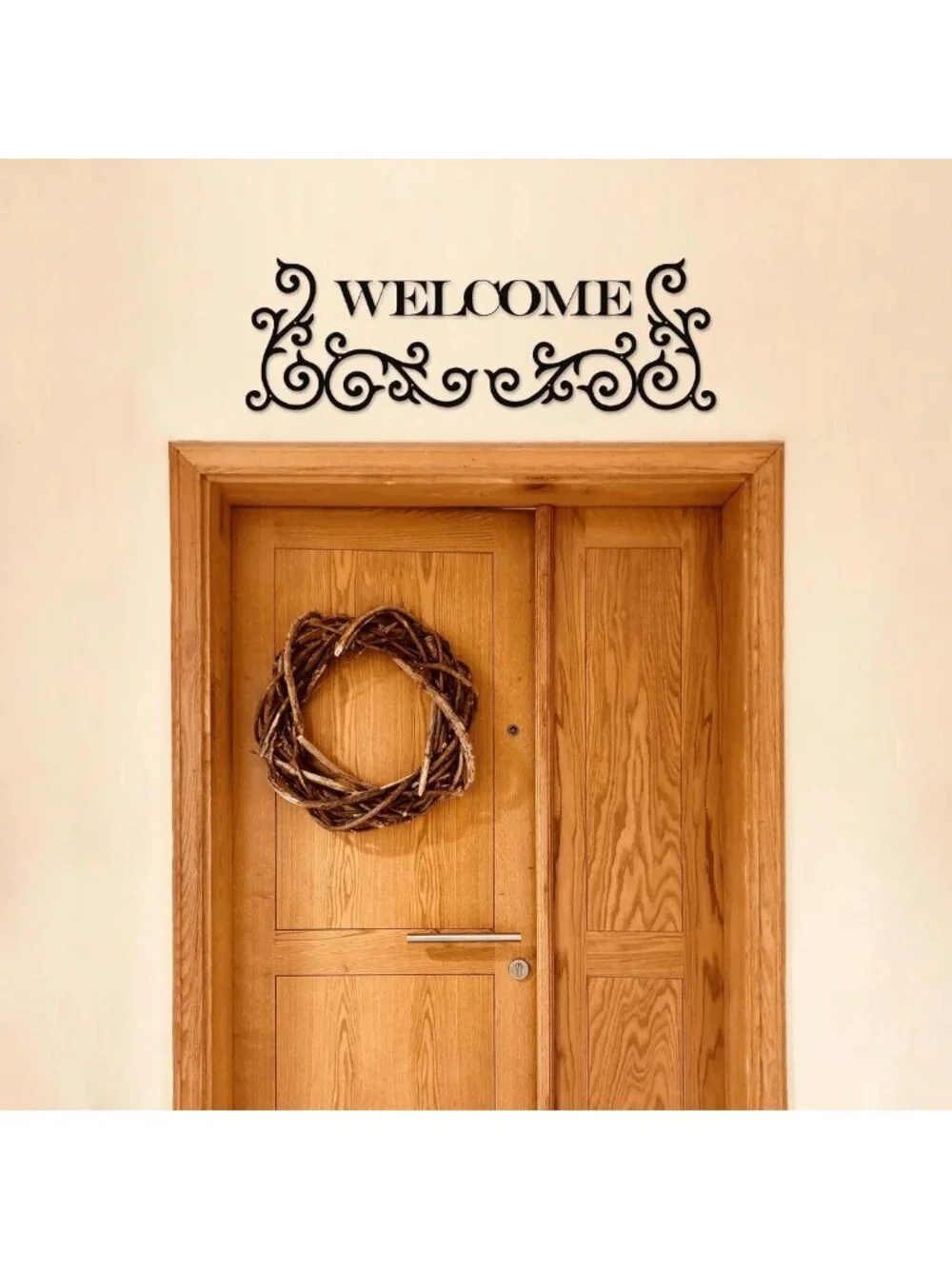 Rustic 4-Piece Metal Scroll Wall Decor | Antique Wrought Iron Medallion Set